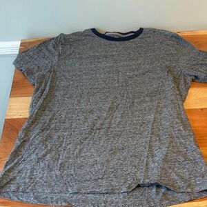 Old Navy Grey Heather Short-Sleeve Crew with Navy Trim